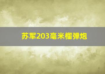 苏军203毫米榴弹炮