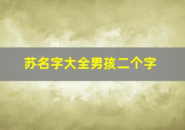 苏名字大全男孩二个字