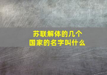 苏联解体的几个国家的名字叫什么