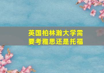 英国柏林瀚大学需要考雅思还是托福