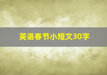 英语春节小短文30字