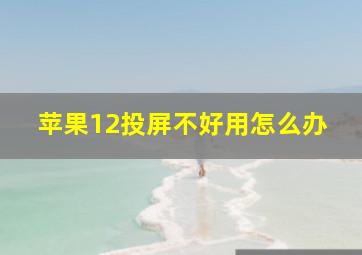 苹果12投屏不好用怎么办