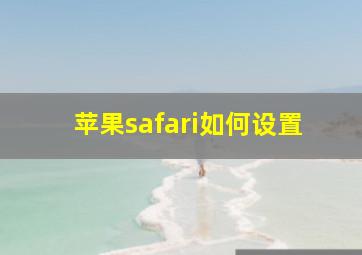 苹果safari如何设置