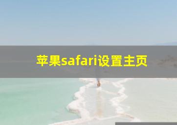 苹果safari设置主页