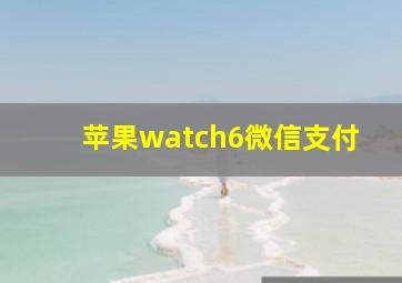 苹果watch6微信支付