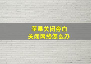 苹果关闭旁白关闭网络怎么办