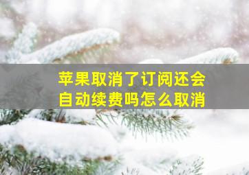 苹果取消了订阅还会自动续费吗怎么取消