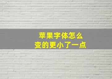 苹果字体怎么变的更小了一点