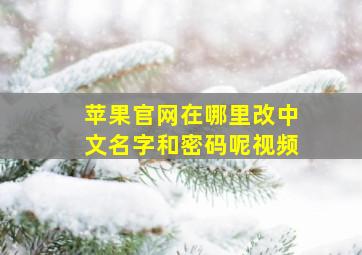 苹果官网在哪里改中文名字和密码呢视频