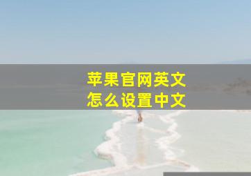 苹果官网英文怎么设置中文