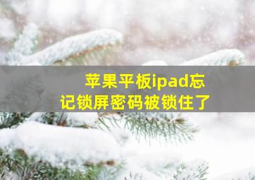 苹果平板ipad忘记锁屏密码被锁住了