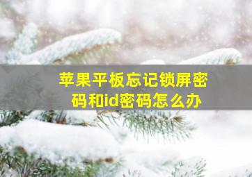 苹果平板忘记锁屏密码和id密码怎么办