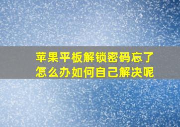 苹果平板解锁密码忘了怎么办如何自己解决呢