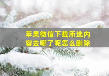 苹果微信下载所选内容去哪了呢怎么删除