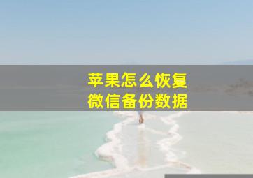 苹果怎么恢复微信备份数据