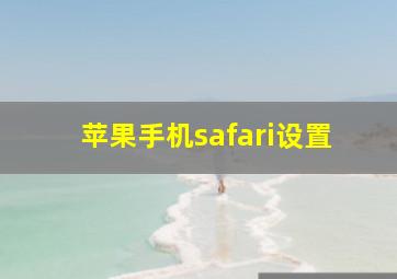 苹果手机safari设置