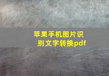 苹果手机图片识别文字转换pdf