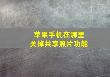 苹果手机在哪里关掉共享照片功能