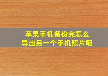 苹果手机备份完怎么导出另一个手机照片呢