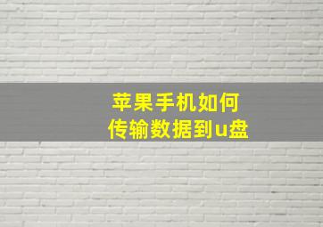 苹果手机如何传输数据到u盘