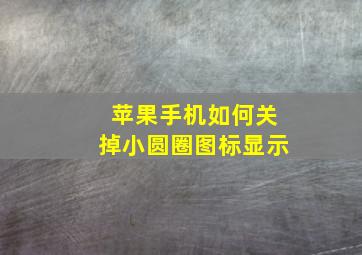 苹果手机如何关掉小圆圈图标显示