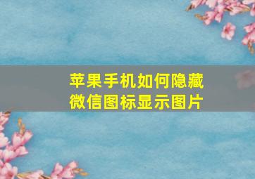 苹果手机如何隐藏微信图标显示图片