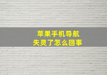 苹果手机导航失灵了怎么回事