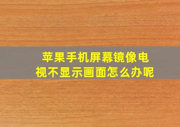 苹果手机屏幕镜像电视不显示画面怎么办呢