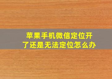 苹果手机微信定位开了还是无法定位怎么办