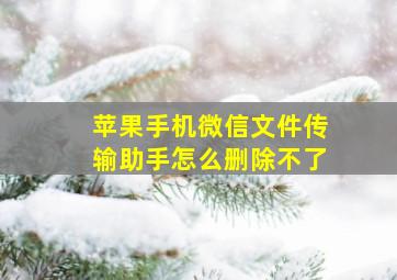 苹果手机微信文件传输助手怎么删除不了