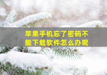 苹果手机忘了密码不能下载软件怎么办呢