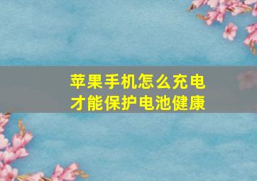 苹果手机怎么充电才能保护电池健康