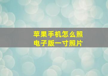 苹果手机怎么照电子版一寸照片