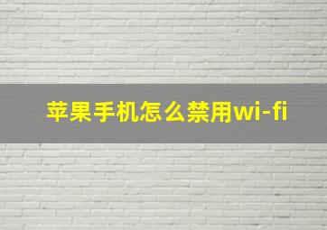 苹果手机怎么禁用wi-fi