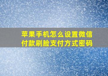 苹果手机怎么设置微信付款刷脸支付方式密码