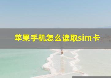 苹果手机怎么读取sim卡