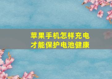 苹果手机怎样充电才能保护电池健康