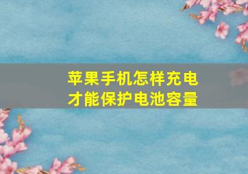 苹果手机怎样充电才能保护电池容量