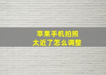 苹果手机拍照太近了怎么调整