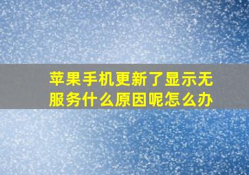 苹果手机更新了显示无服务什么原因呢怎么办