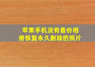 苹果手机没有备份相册恢复永久删除的照片