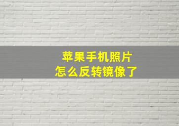 苹果手机照片怎么反转镜像了