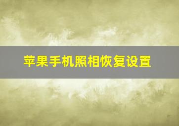 苹果手机照相恢复设置