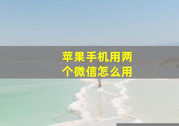 苹果手机用两个微信怎么用