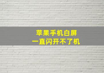 苹果手机白屏一直闪开不了机