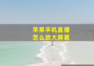 苹果手机直播怎么放大屏幕