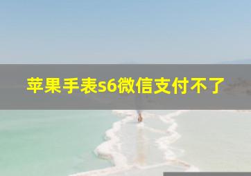 苹果手表s6微信支付不了