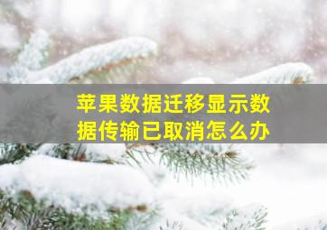 苹果数据迁移显示数据传输已取消怎么办