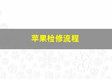 苹果检修流程