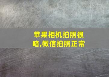 苹果相机拍照很暗,微信拍照正常